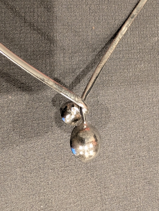 Silver Choker Necklace With Black Onyx - Picture 14 of 15